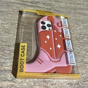 Prime Connect Pink & Red Cowboy Boot Case for IPhone 14 Plus, PRO MAX 12, 13, 14